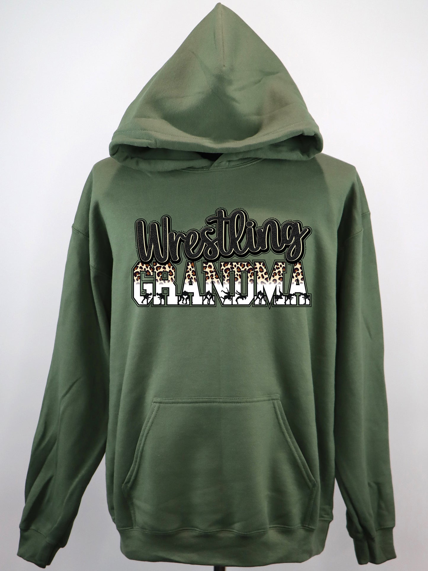 Wrestling Grandma Leopard HOODIE- Multiple Colors