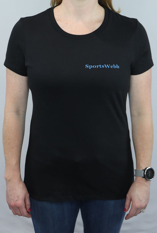 SportsWebb Women’s Short Sleeve Tee- Black