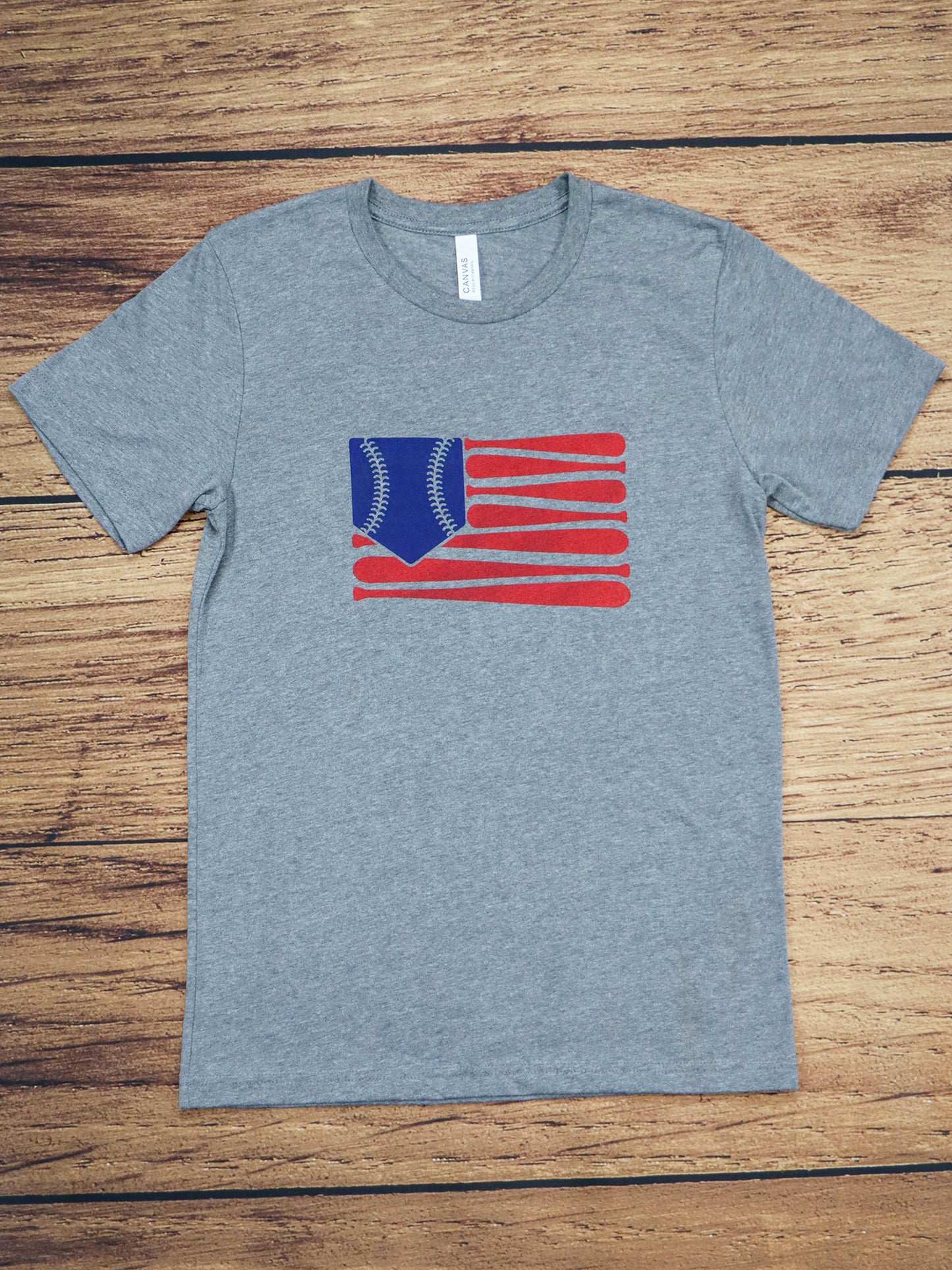 Baseball Flag- Unisex Tee- Deep Heather