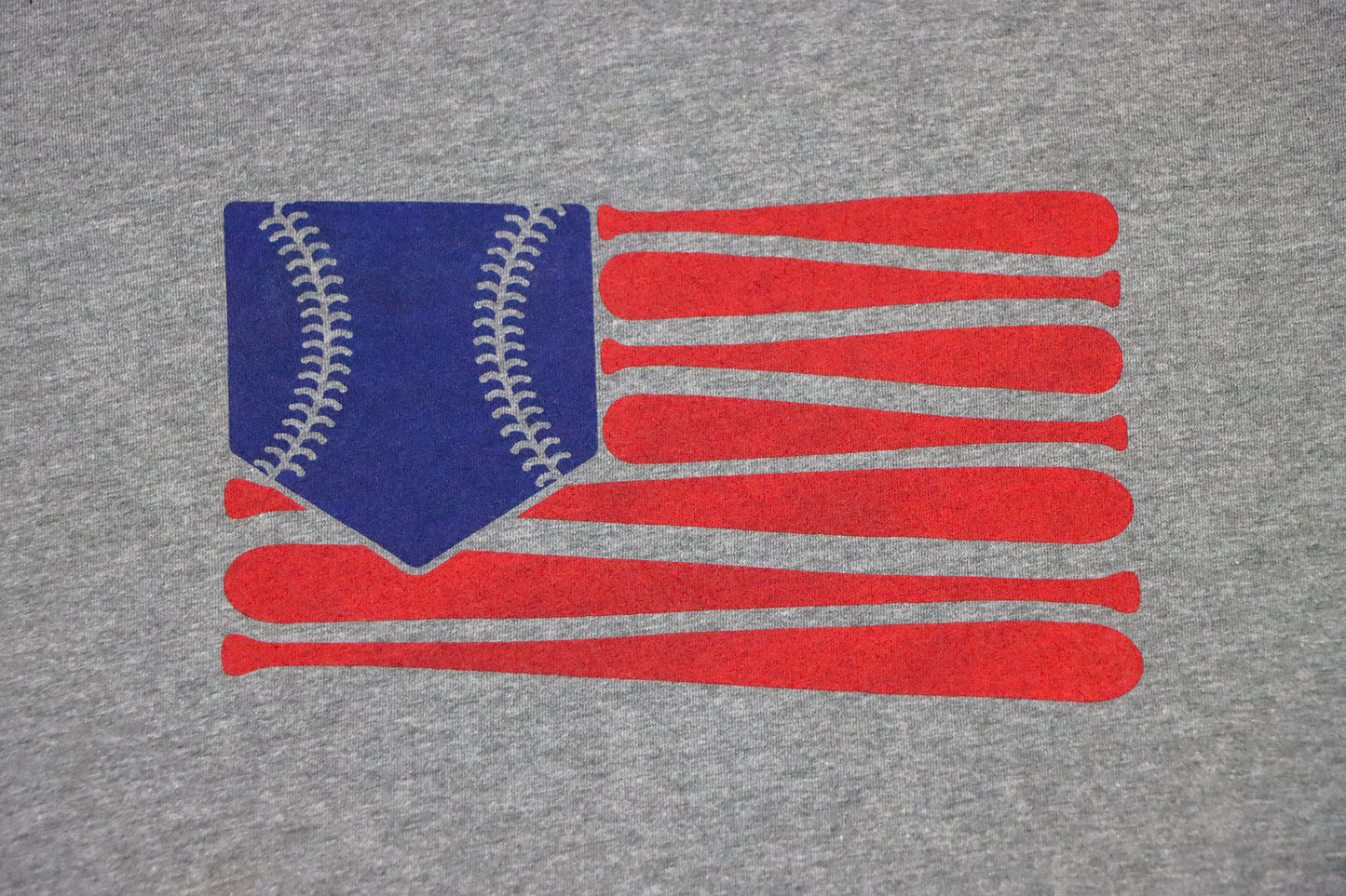 Baseball Flag- Unisex Tee- Deep Heather