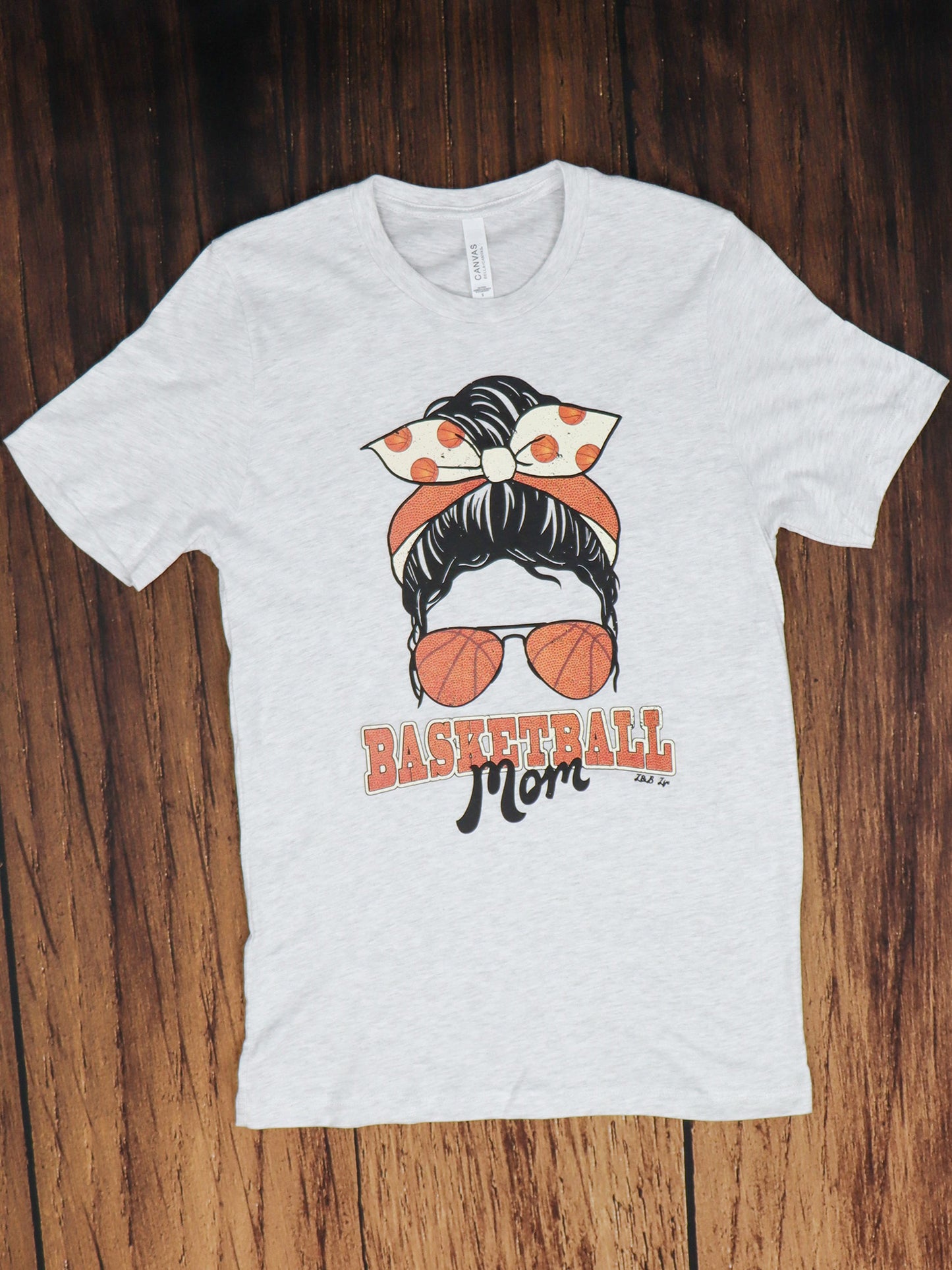 Bandana Basketball Mom Short Sleeve Tee- Ash