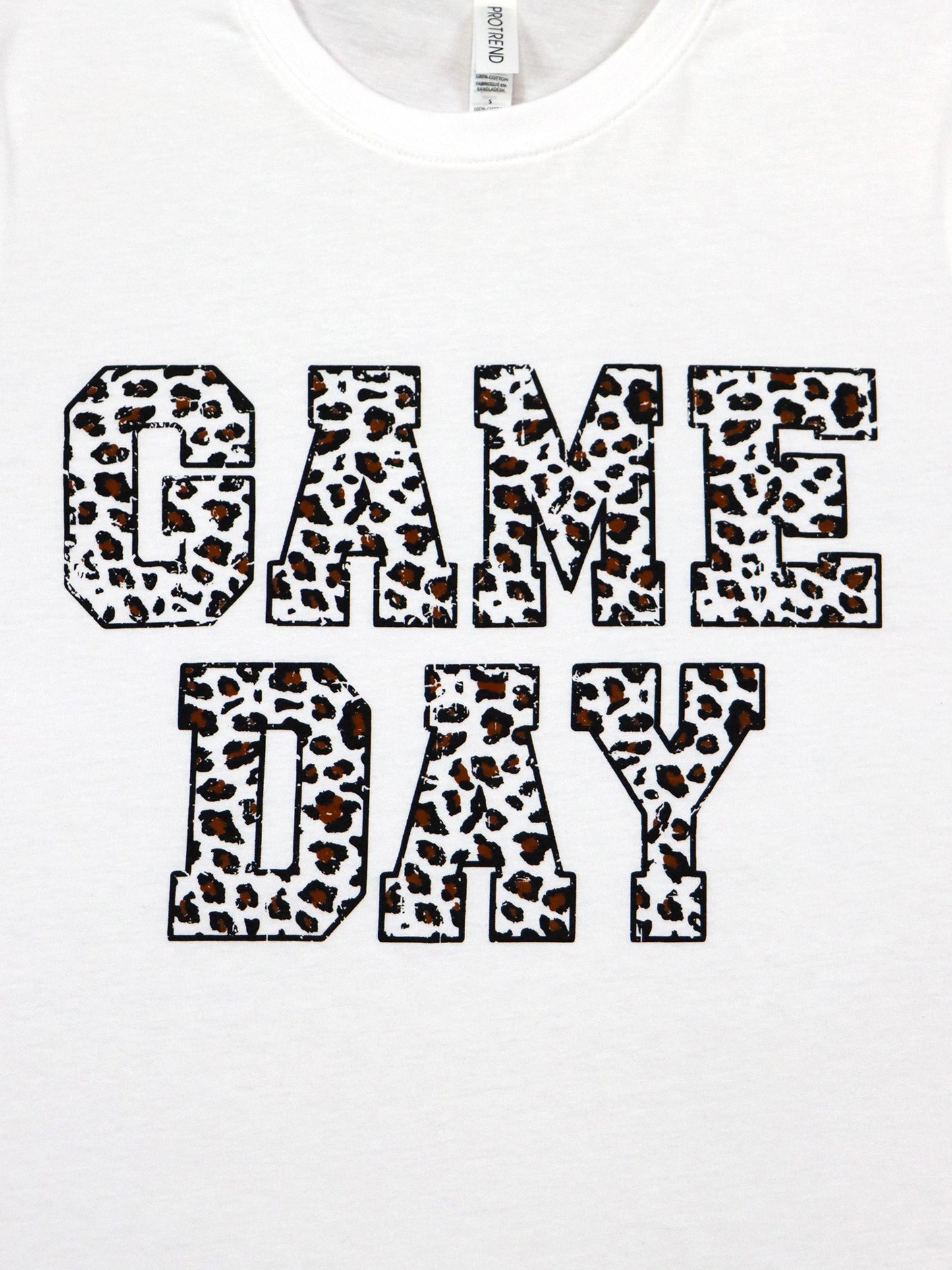 Game Day Short Sleeve Tee- Cheetah- White