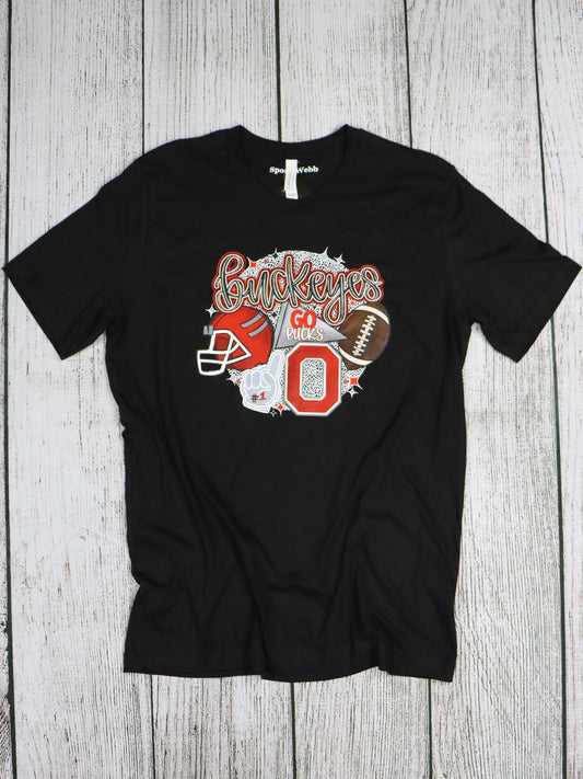 Buckeyes Football TEE- Black