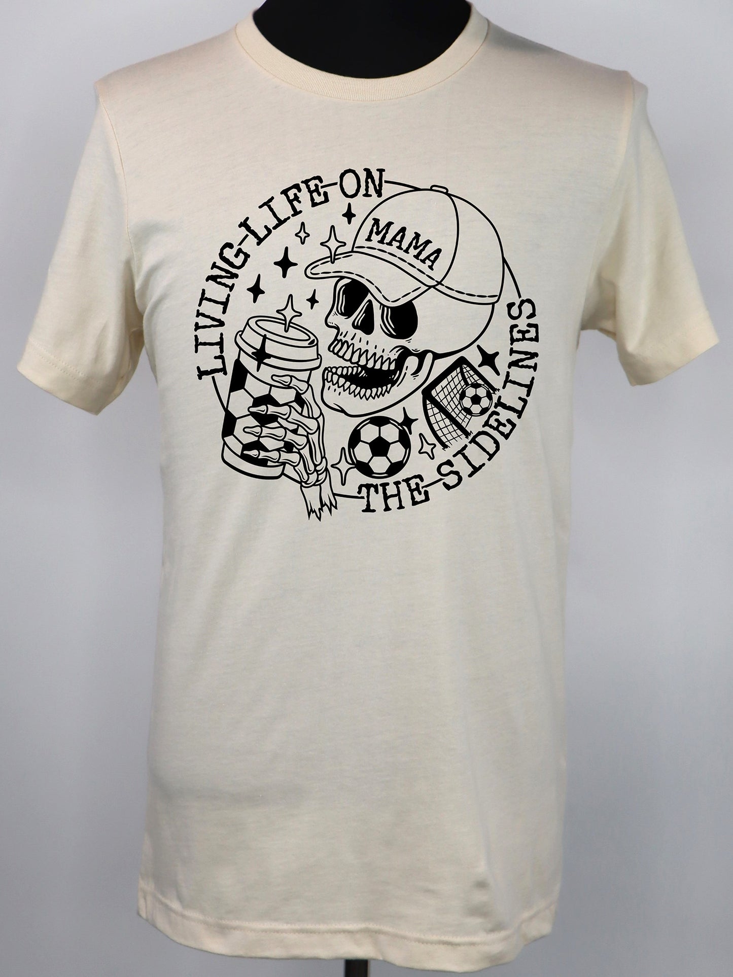 Soccer Mama- Life on Sidelines Skeleton (all black)- Variety of Colors