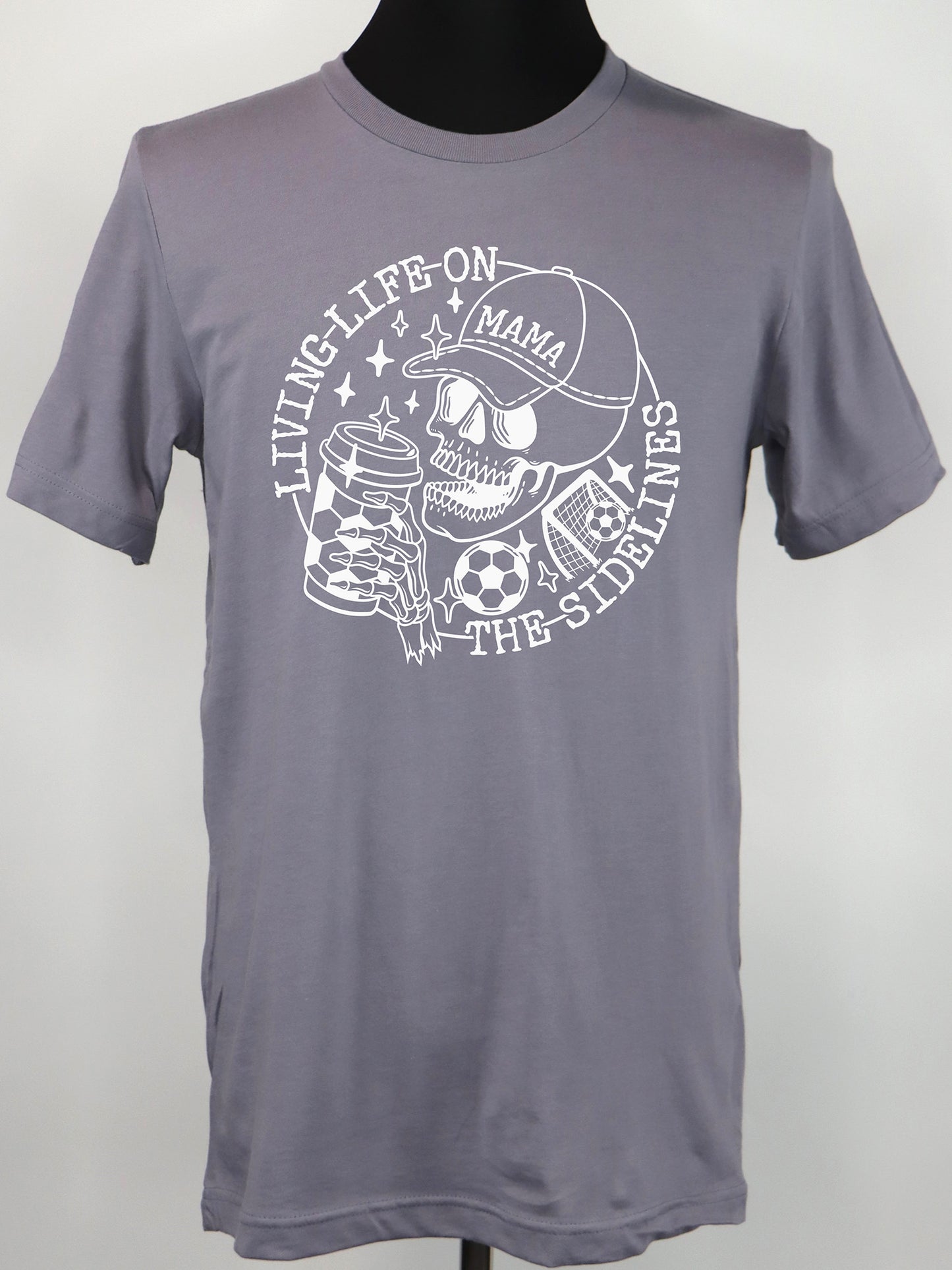 Soccer Mama- Life on Sidelines Skeleton (all white)- Variety of Colors