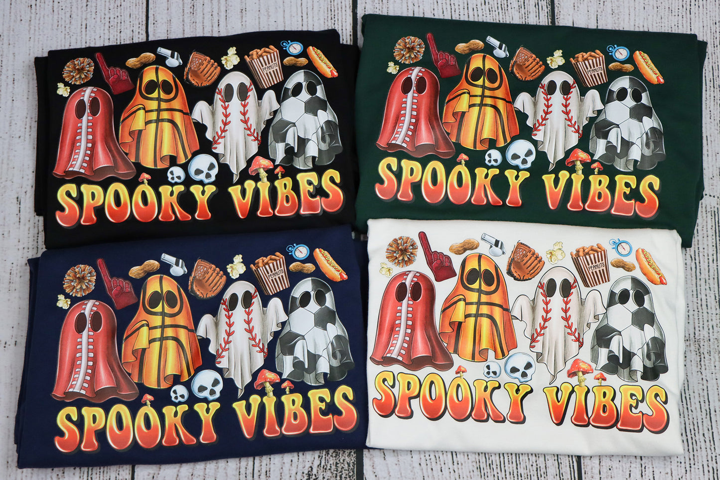 Sports Spooky Vibes TEE- Multiple Colors