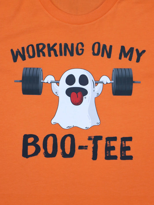 Working on My Boo-Tee Ghost- Orange Tee