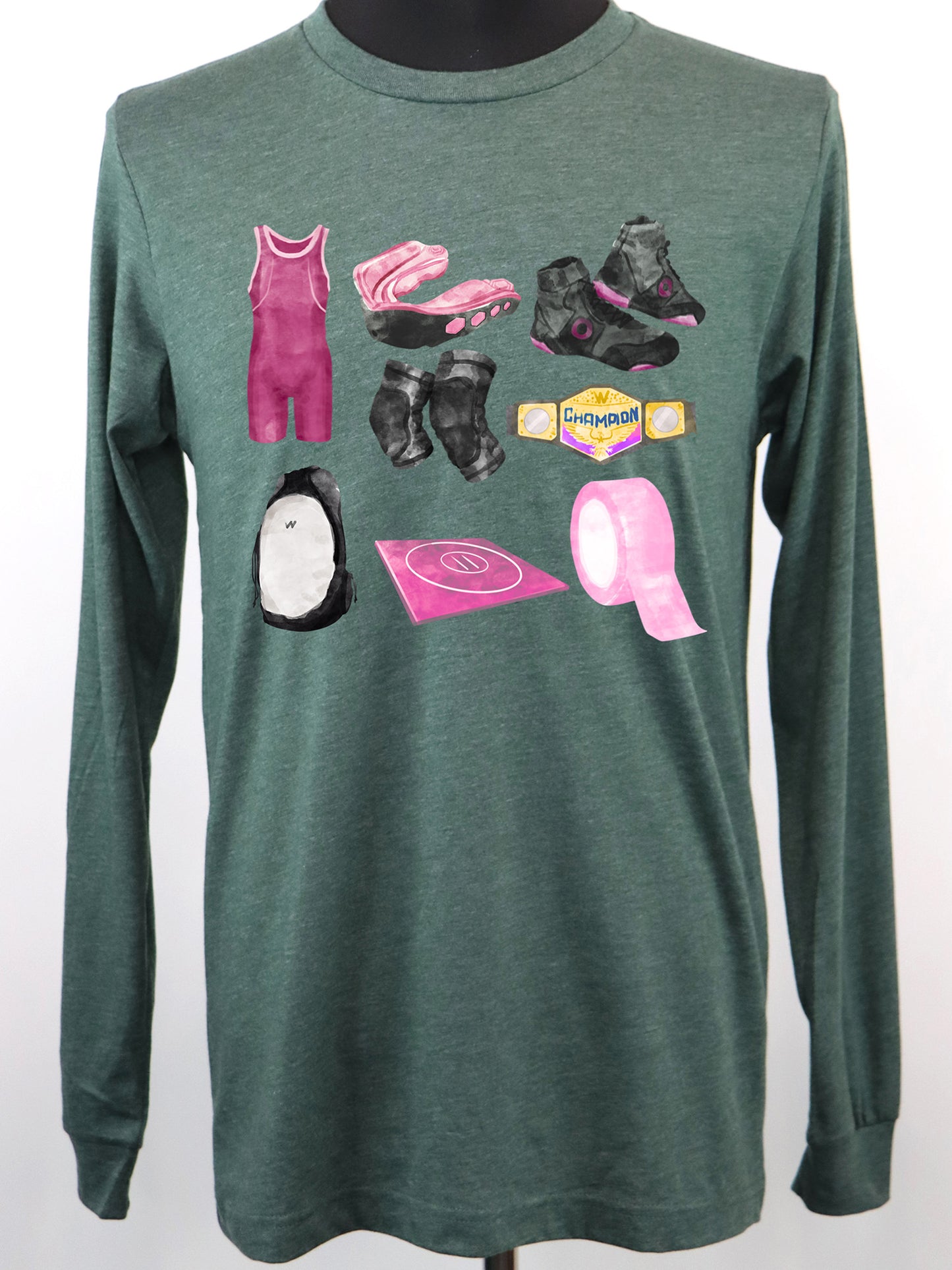 Wrestling Coquette (purple) LONG SLEEVE TEE- Multiple Colors