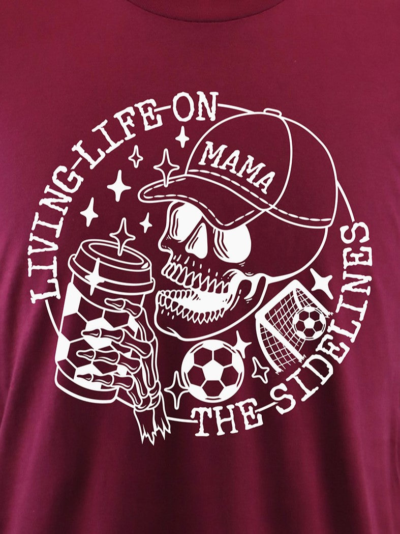 Soccer Mama- Life on the Sidelines (all white) TEE- Multiple Colors