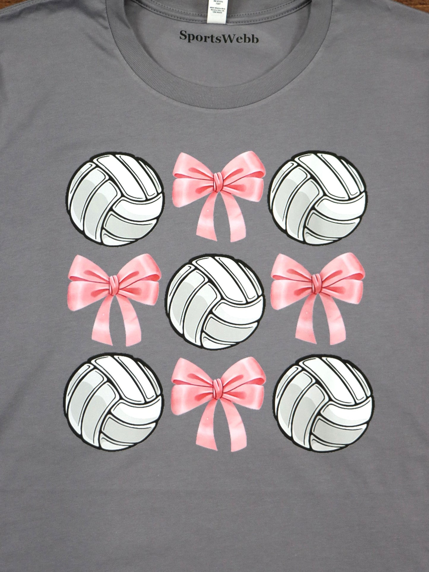 Volleyball Coquette Pink Bows LONG SLEEVE TEE- Multiple Colors
