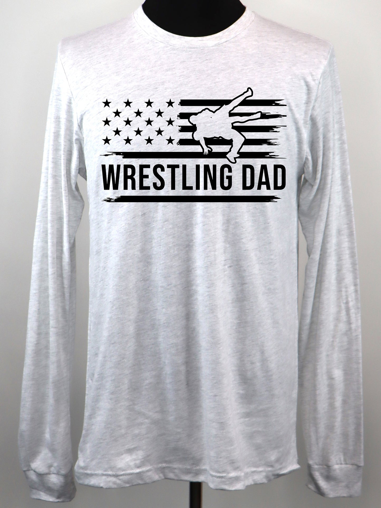 Wrestling Dad Flag (black) LONG SLEEVE TEE- Multiple Colors