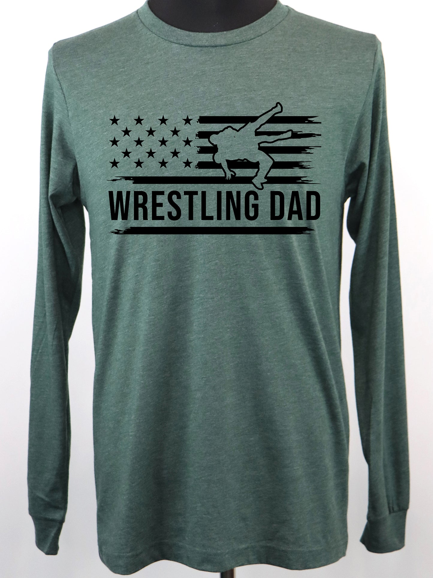 Wrestling Dad Flag (black) LONG SLEEVE TEE- Multiple Colors