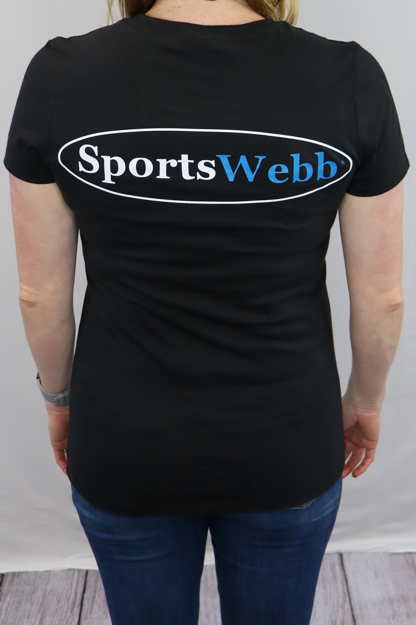 SportsWebb Women’s Short Sleeve Tee- Black