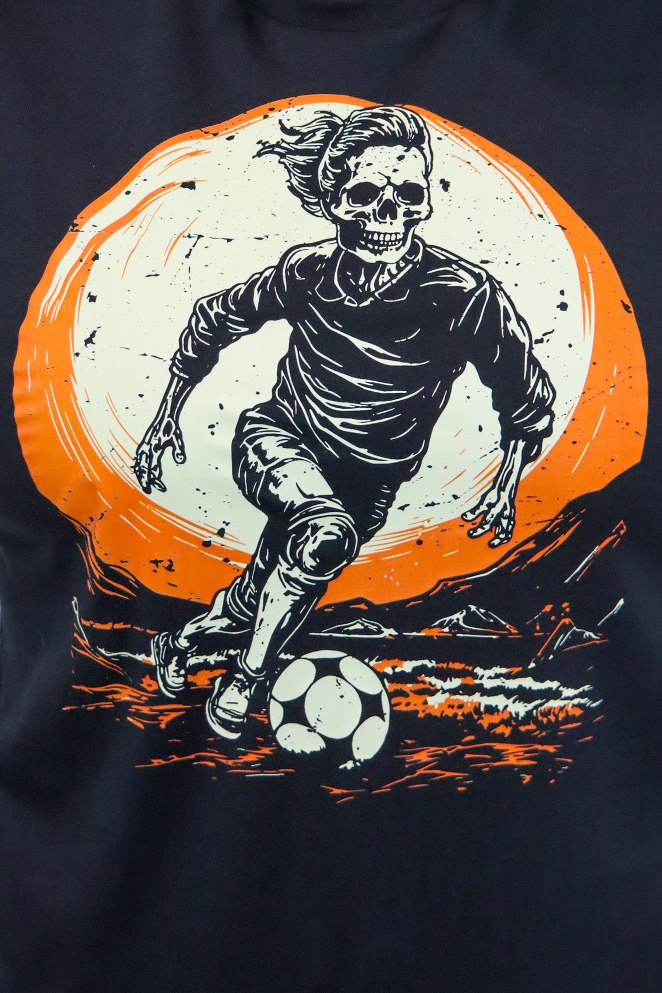 Women’s Soccer Skeleton Short Sleeve Tee- Black