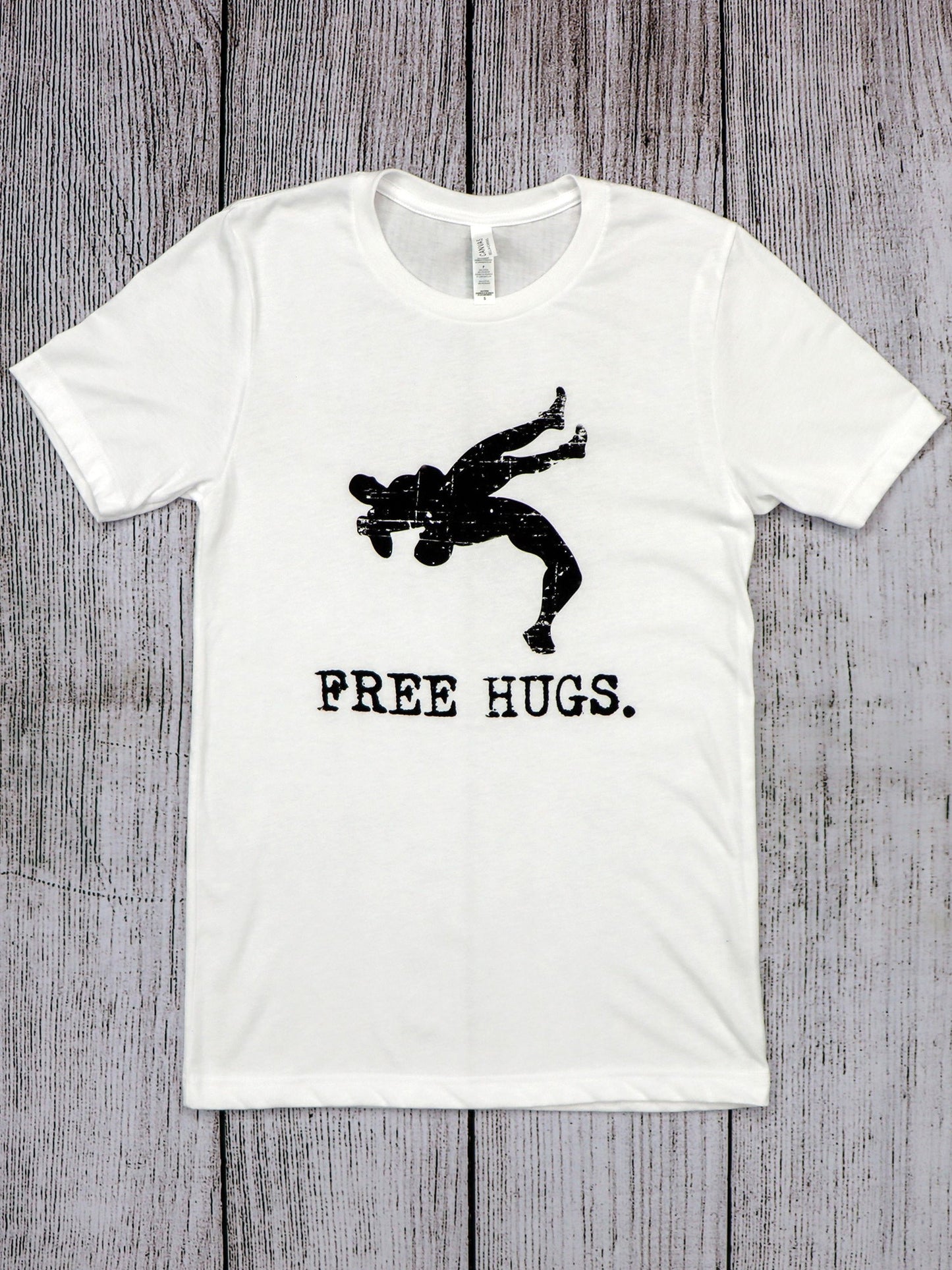 Wrestling- Free Hugs Tee- White